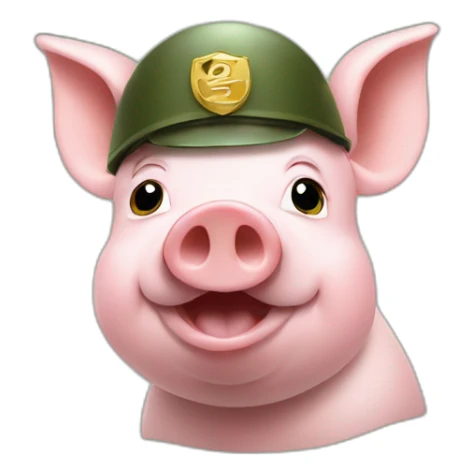 pig in green military helmet with "Z" on it sticker