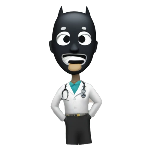 The batman symbol with a doctor's office in the background sticker