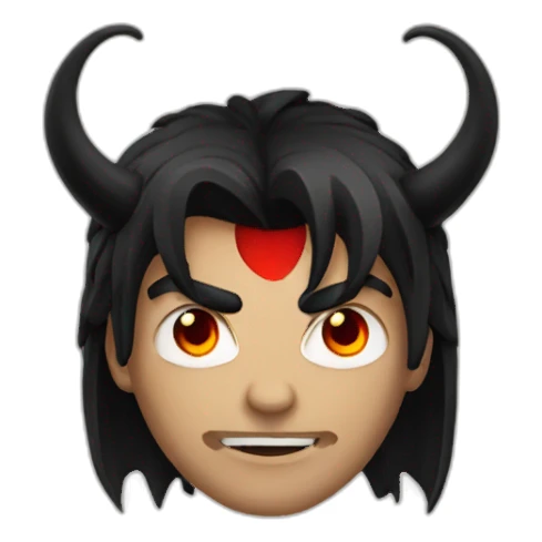 Lucifer with black hair and red eyes sticker