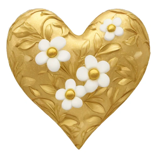 Golden heart with a floral pattern on it  sticker