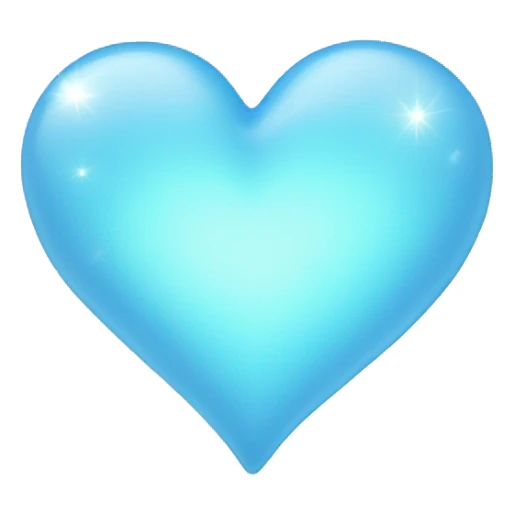 Sparkling pastel blue heart sticker