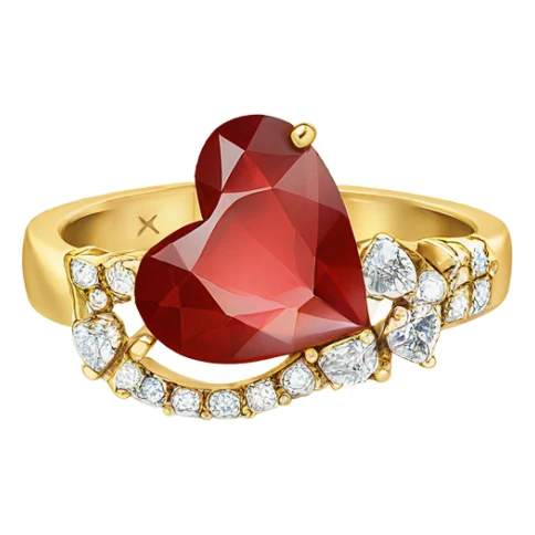 Promise ring red heart with little diamonds  sticker