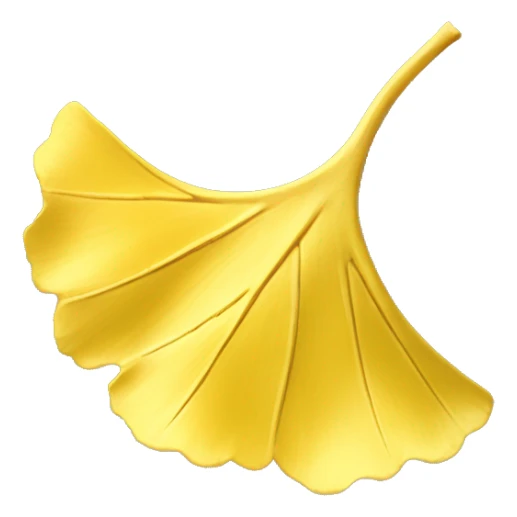 Ginkgo leaf in autumn in yellow-gold sticker