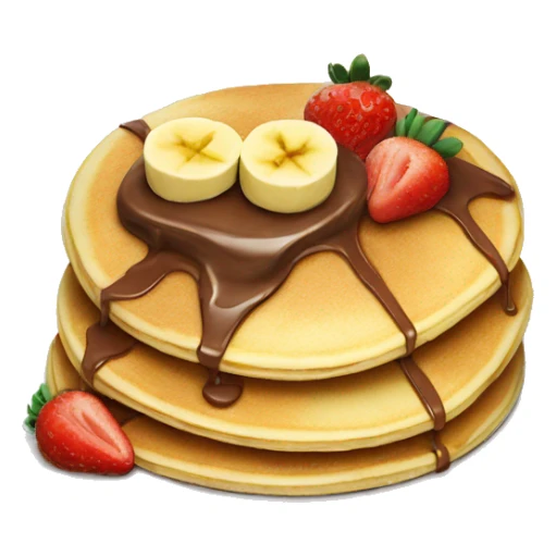 Pancake with Nutella an strawberry and banana sticker