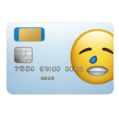 Credit card holding credit card with faces sticker
