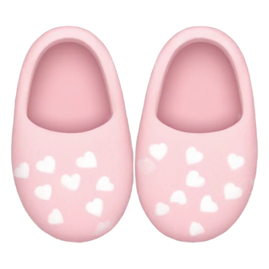 Light pink slippers with small white hearts sticker