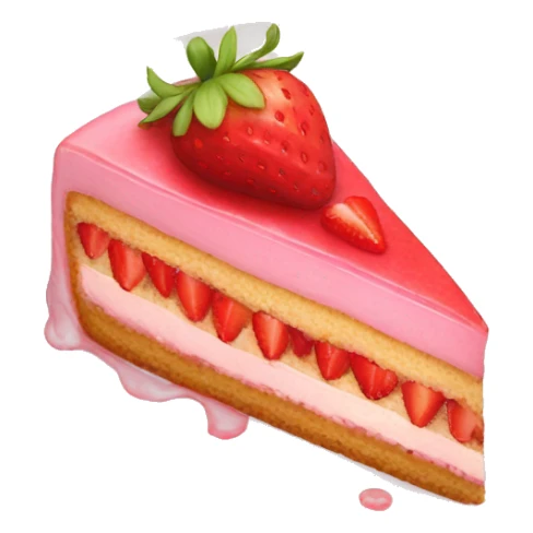 slice of strawberry cake with no dish sticker