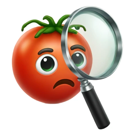 tomato holding magnifying glass in hand sticker