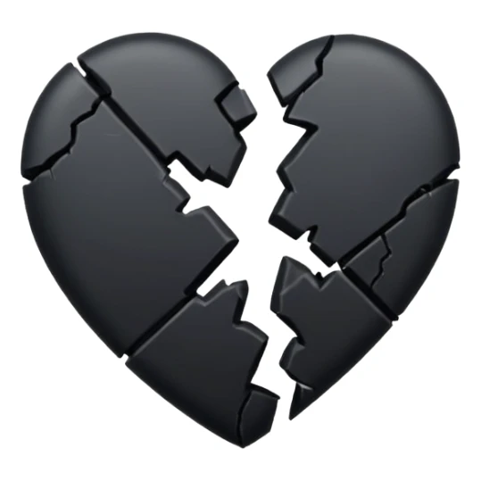 Black Broken heart sticker