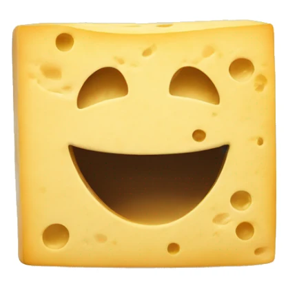 a smiley face with the tough out on a fetta cheese block sticker
