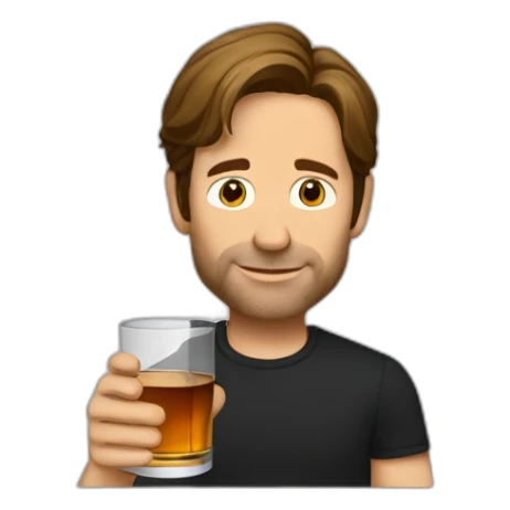 hank moody holds a glass of whisky sticker