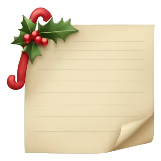 Piece of paper with a Christmas theme sticker