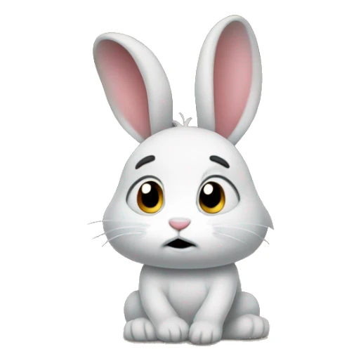 The little rabbit in the cave is sad sticker