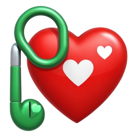 Signo de interrogación verde y un corazón para remplazar el punto verde sticker