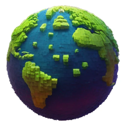 Planet made of voxels sticker