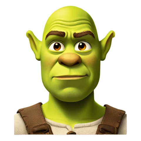 Shrek glaring to the right smirking sticker