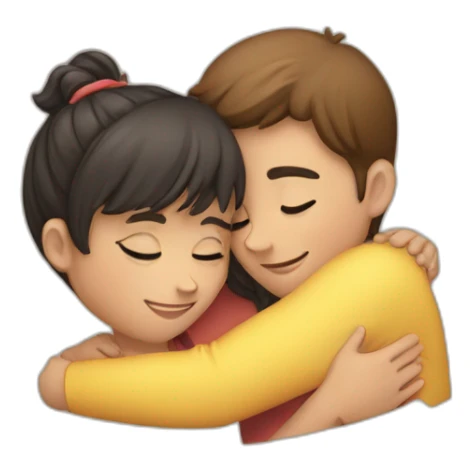 Hug of a boy and a girl sticker