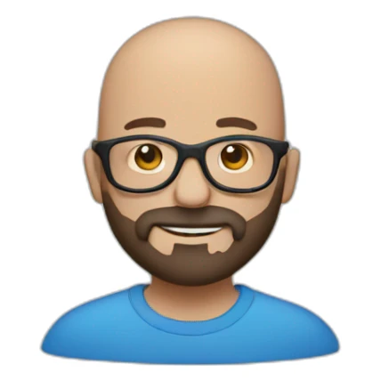 bald men with brown beard and blue glasses sticker