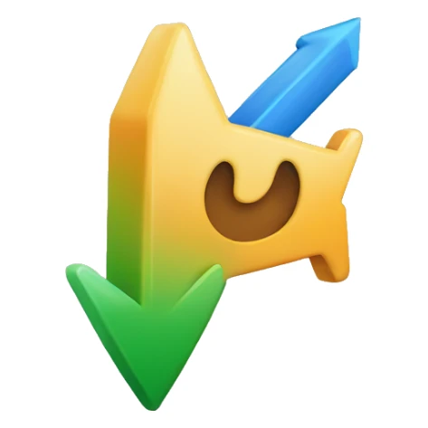 rising arrow with percentage sign sticker