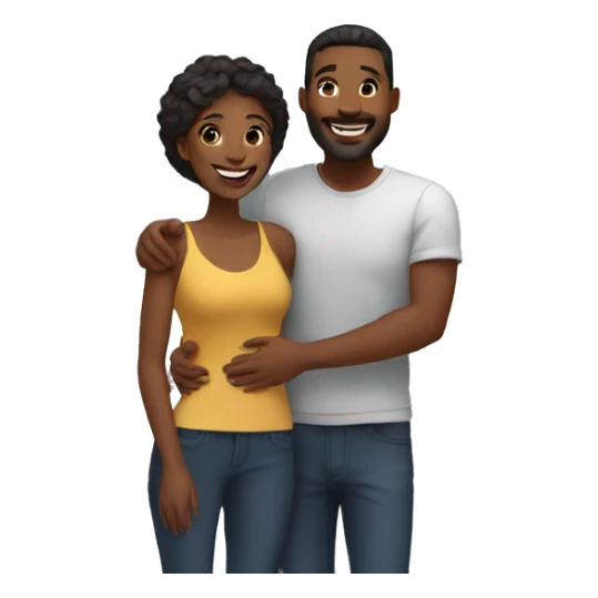 Happy couple by the lake sticker