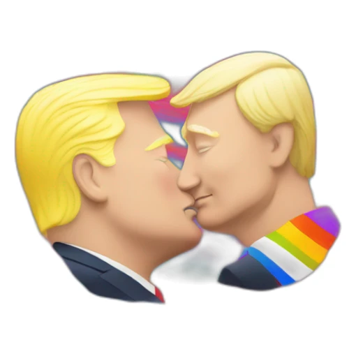 trump-and-putin-kissing,-lgbtq+ friendly, positivity, inclusiveness sticker