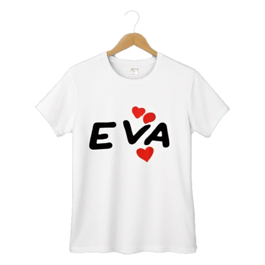 T-shirt with the inscription “I ❤️ eva” sticker