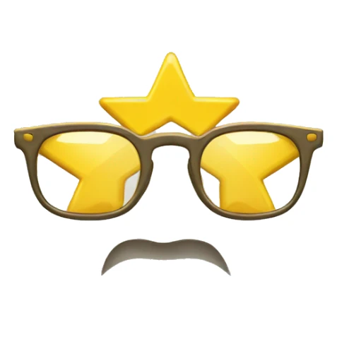 yellow glasses in the shape of a pentagonal star sticker