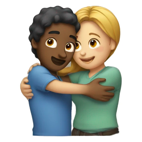 Man and women hugging sticker
