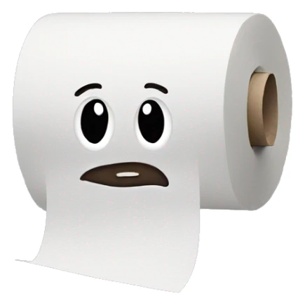 Toilet paper with face  sticker