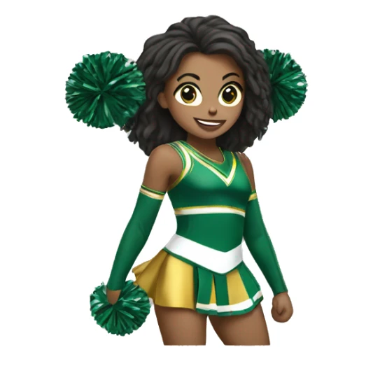 green gold and white cheerleader sticker