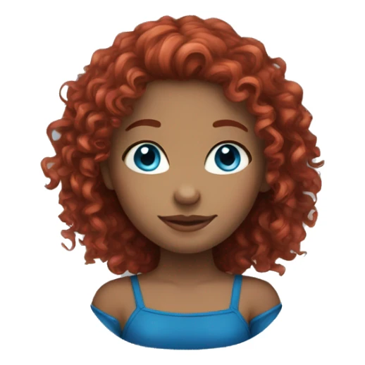 A red curly hair girl with blue eyes  sticker