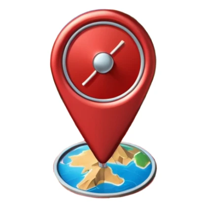 gps locater pin on west coast nz terrain map sticker