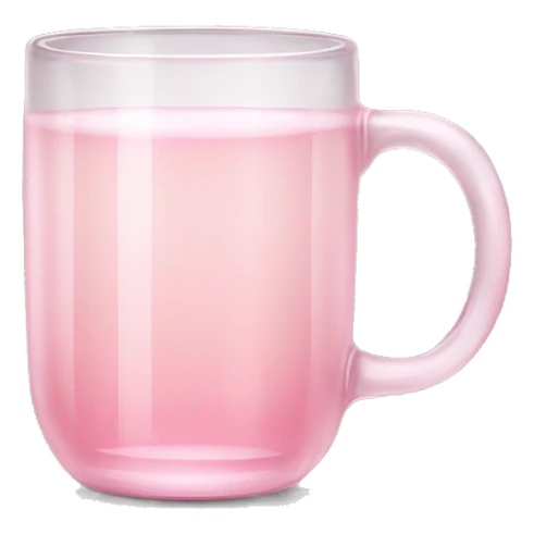 Light pink transparent glass mug realistic sticker