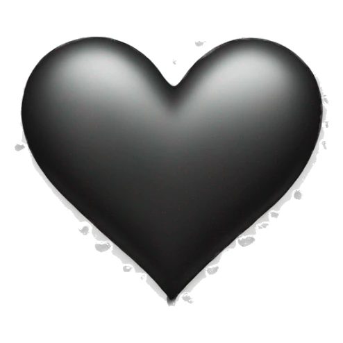 a big black heart and many small hearts around it sticker