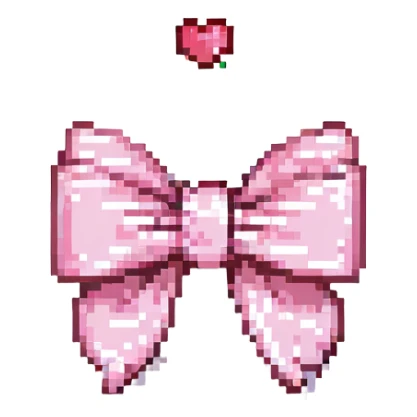pink bow with a heart in the center sticker