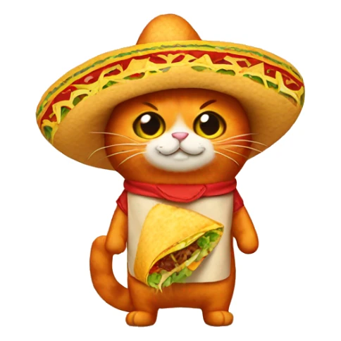 Red Cat wear a Taco Costume sticker