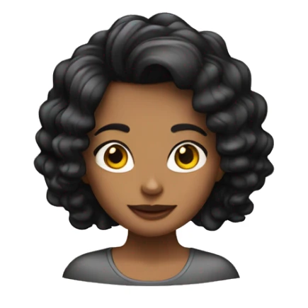 Chica con cabello rizado color negro, piel morena  sticker