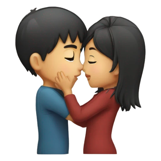 Asian boy kissing a girl  sticker