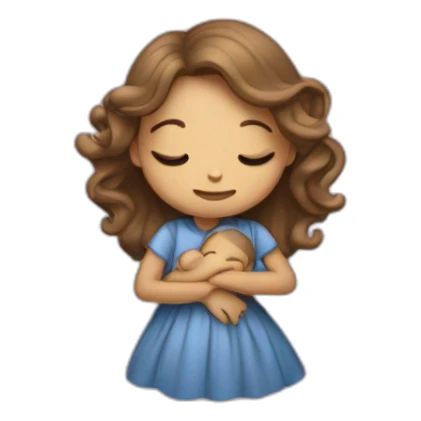 Fille qui fait un calin a un amster sticker