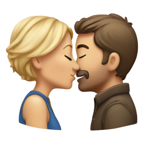 two caucasians kissing  sticker