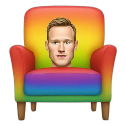 Jonathan Toews as rainbow colored chair sticker