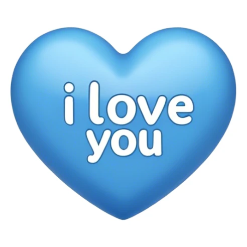 Blue heart either the words I Love You Ry sticker