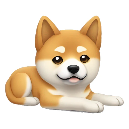 shiba inu, sad, laying down sticker