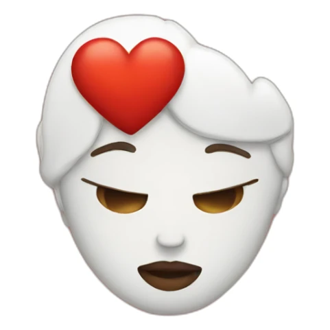 Kissing face with a heart sticker