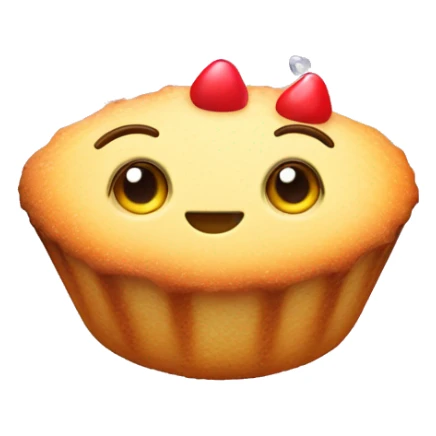 a Madeleine cake with drops of water around it sticker