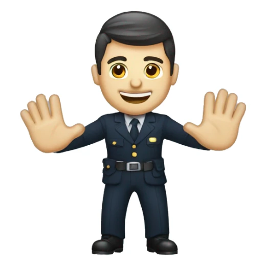 AGENTE DE SEGUROS APUNTANOD ARRIBA CON SUS MANOS sticker