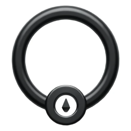 iOS emoji, minimal dark fantasy ring, black metal, flat sticker