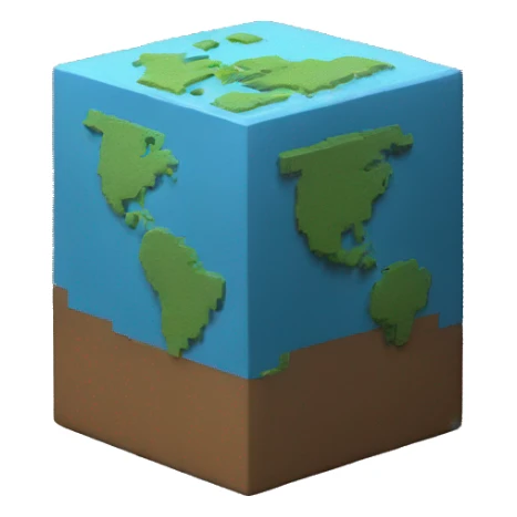 Cube earth made of voxels sticker