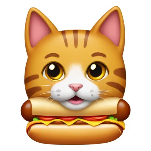 Cat wearing a hot dog costume sticker