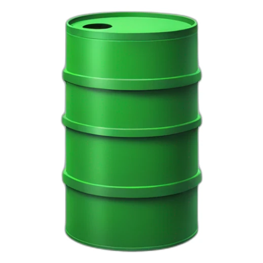 green construction barrel with legs, wearing black crocs sticker
